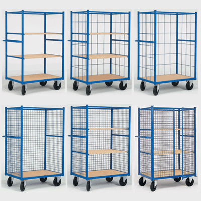Chariots plate-formes à étagères