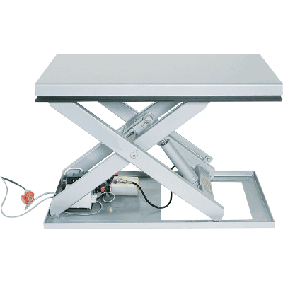 Tables élévatrices simple ciseaux de 500 à 10000 kg, avec clapet