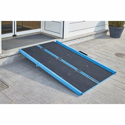 Rampe d'accès pliable alu pour chariot, fauteuil roulant