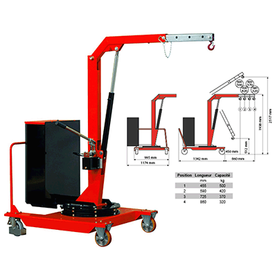 Grue d'atelier manuelle porte-à-faux rotative - WEB